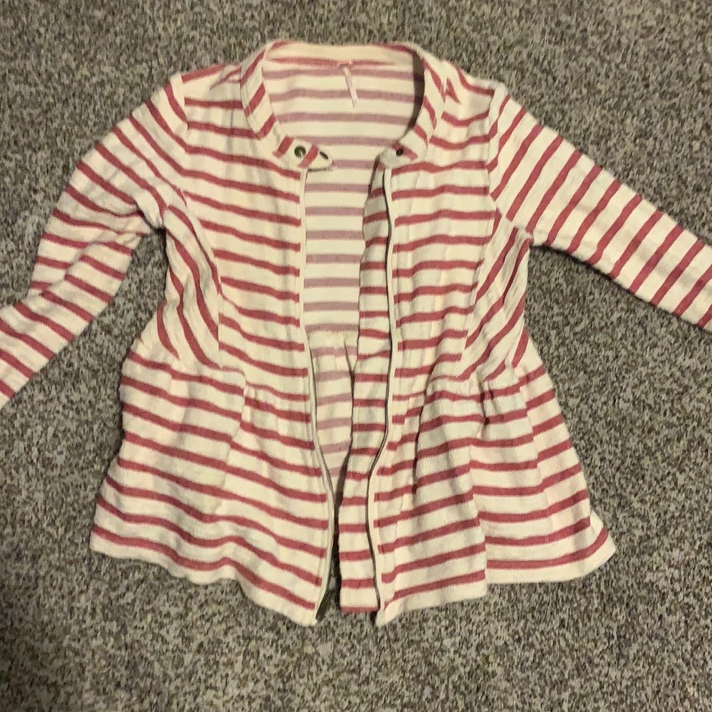 Pink and cream zip up.